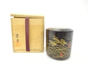 翠甫造　漆塗り　蜻蛉　雪吹棗
